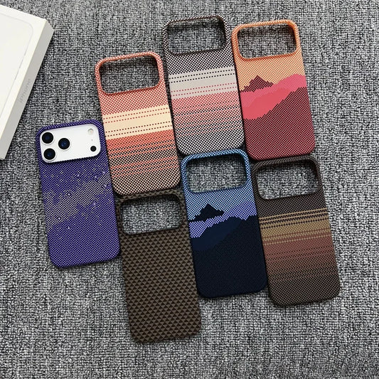Carbon Fiber Texture Magnetic Charging Case For iPhone