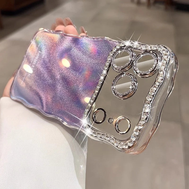 Laser Gradient Water Ripple Case For iPhone