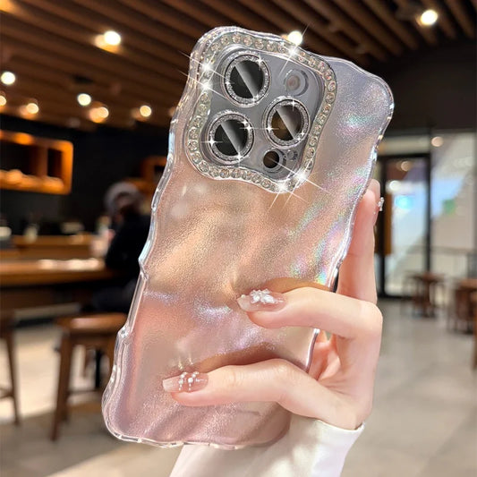 Laser Gradient Water Ripple Case For iPhone