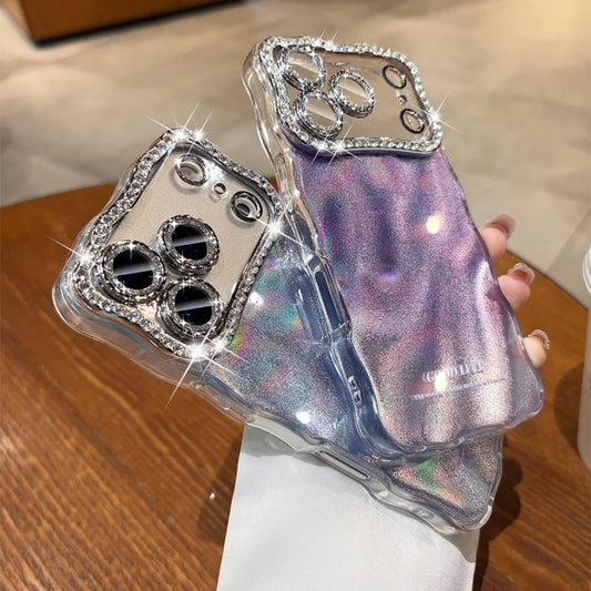 Laser Gradient Water Ripple Case For iPhone