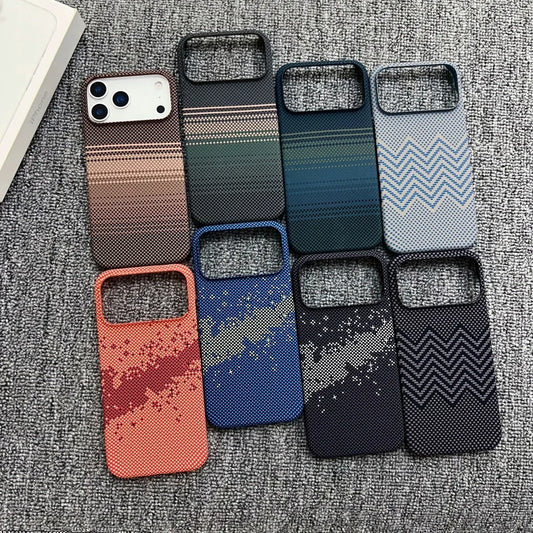Carbon Fiber Texture Magnetic Charging Case For iPhone